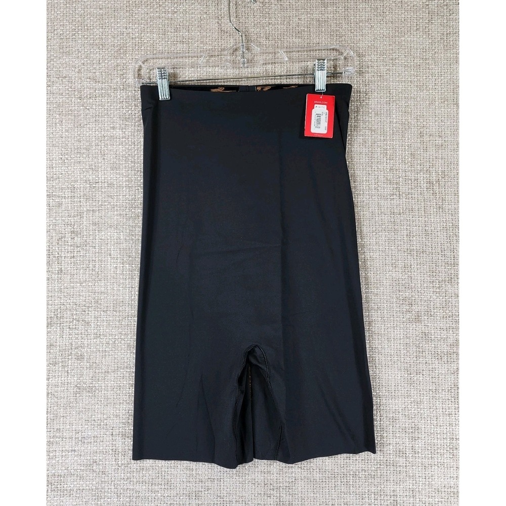 Spanx Shape Thinstincts High-Waisted Mid-Thigh Shorts Womens 1X Black NWT